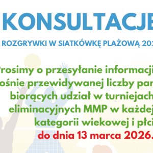 System rozgrywek eliminacji MMP w siatkówce plażowej - konsultacje